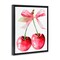 Stupell Industries Cherries with Chic Pink Bow Black Framed Floater Canvas Wall Art, design by Creative Studio